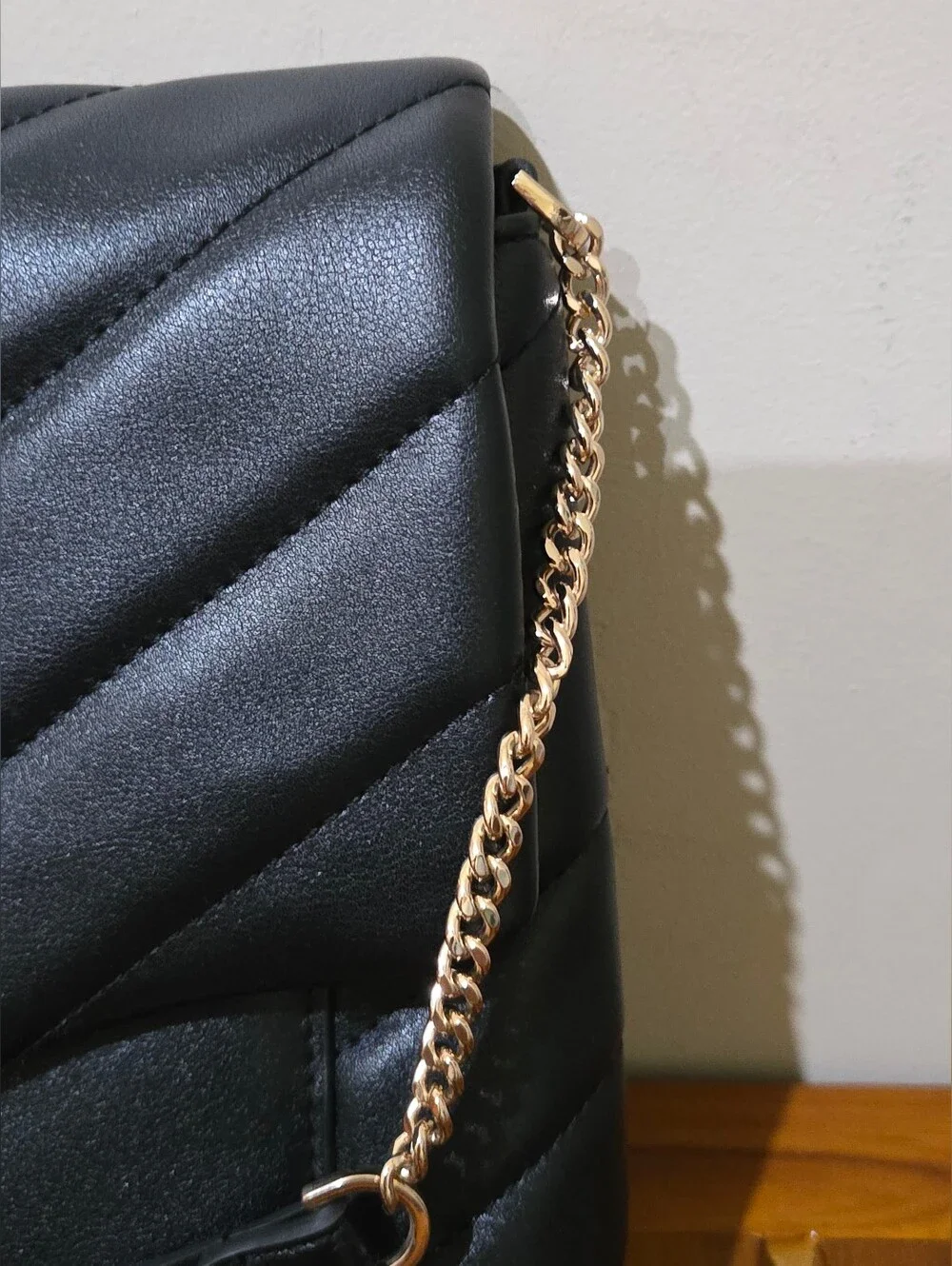 A New Day Black Quilted Chain-Accent Shoulder Bag